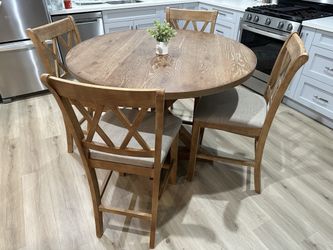 Wood Dining Set With 4 Chairs