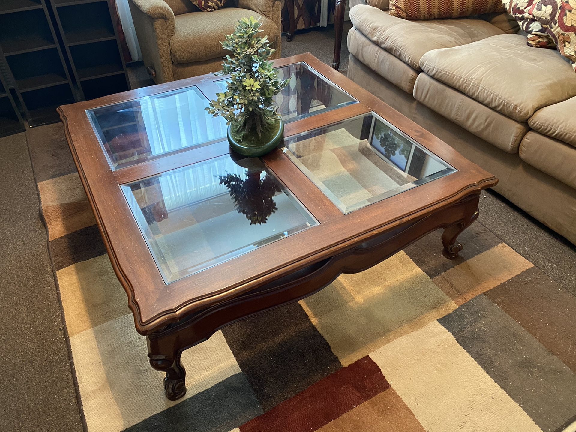 Solid wood coffee table and 2 side tables!