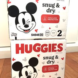 Huggies Snug Dry Dry Size 2/100 Diapers 