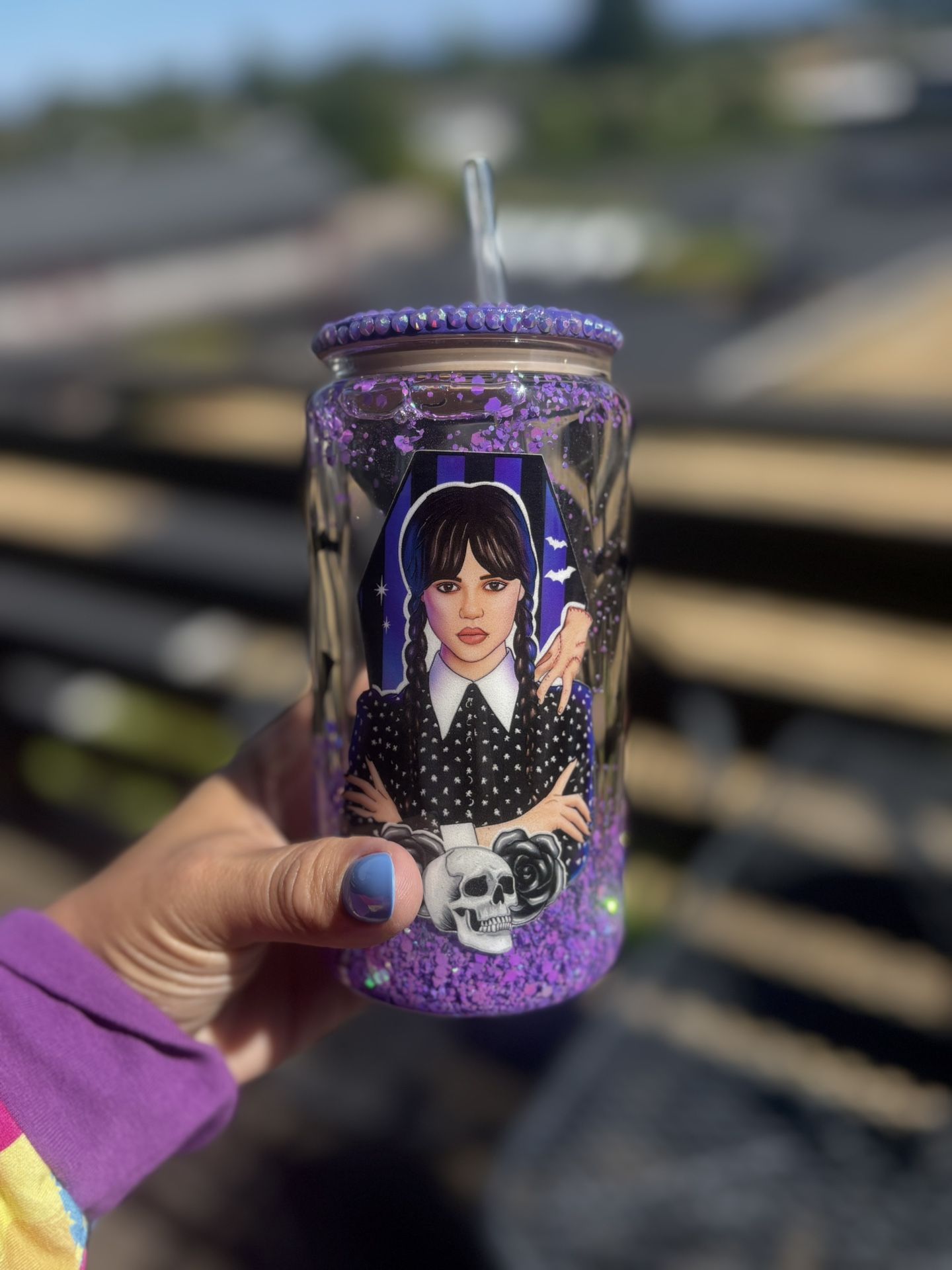 Wednesday Addams Glass Custom Cup