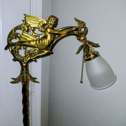 Antique Solid Brass Bridge Floor Lamp 