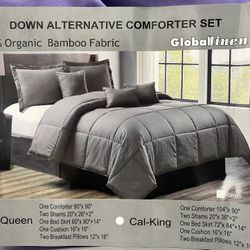 7pc. Comforter Set In Grey