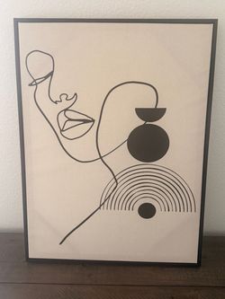 Framed Abstract Woman Wall Art – $10
