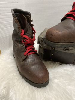 CABELA'S SIDNEY NEBRASKA USA VINTAGE BROWN LEATHER BOOTS 11.5 D