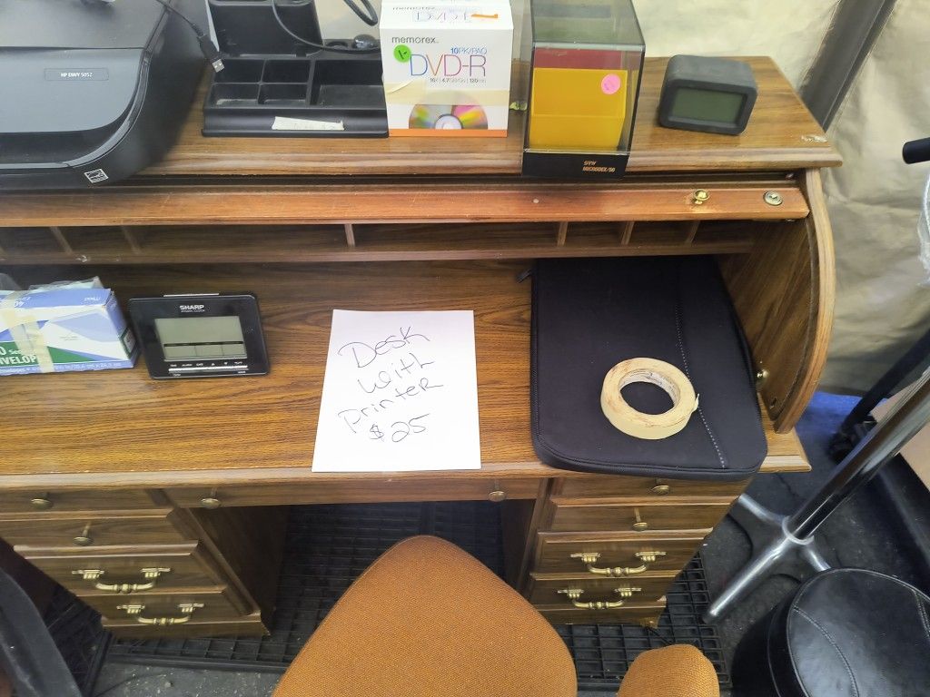 Desk With Printer 