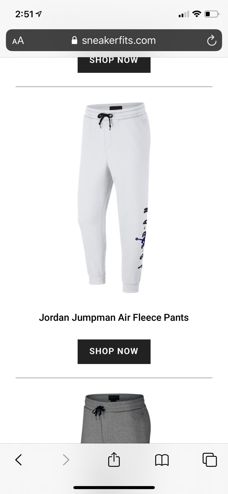 Jordan jumpman air fleece sweatpants, size Small.