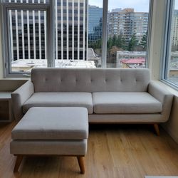 
Modway Mid-Century Sofa & Ottoman – Beige | Very Good Condition