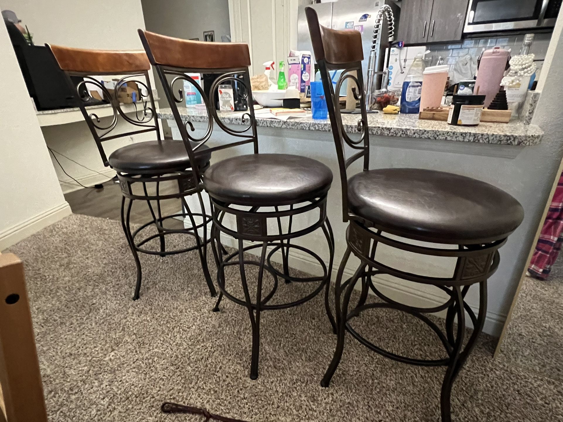 3 Vintage Bar Stools