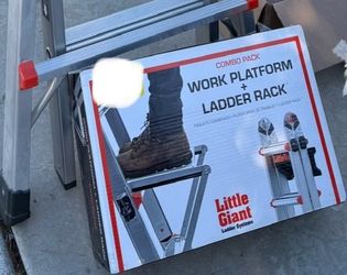 Little Giant Work Platform + Ladder Rack Combo Pack
