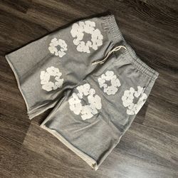 Black And Gray Denim tears Shorts Size Medium 