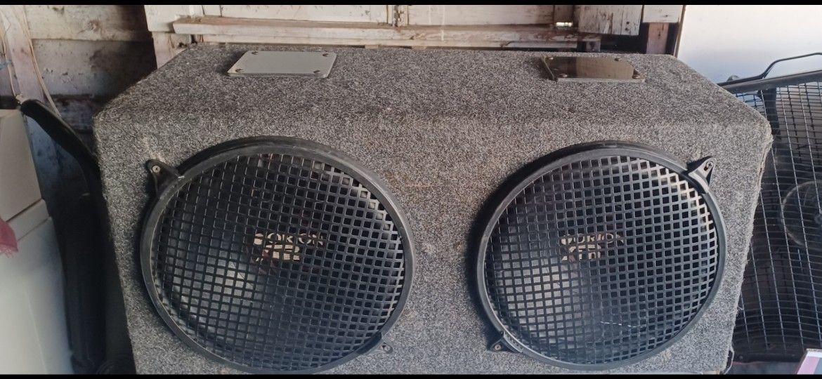 Old school Orion XTR subwoofer speakers and box