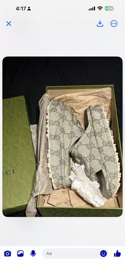 Gucci GG Canvas Platform Slides | Size 8G / US 9 | Brand New w/ Box