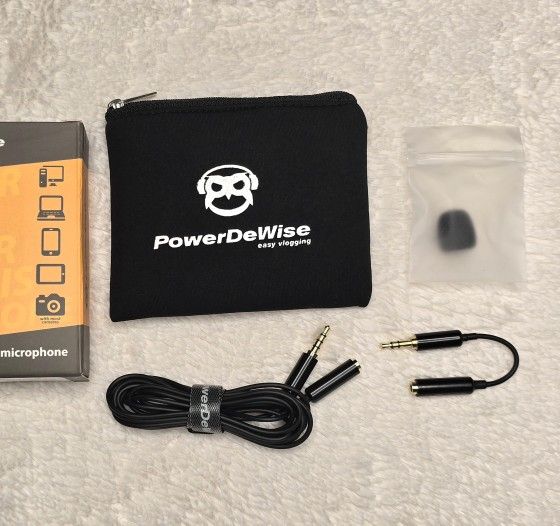 PowerDeWise Professional Grade Lavalier Microphone - Lav Mic for Camera Phone iPhone GoPro Video Recording ASMR - Small Noise Cancelling 3.5mm