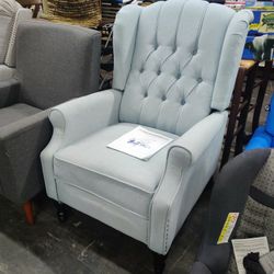 Super Cute Baby Blue Reclining Accent Chair 