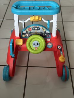 Slightly used, all buttons work. Fisher-Price 2-Sided Steady Speed Walker, car-Themed Baby Walker with 2 Sides of Interactive Activities and Learni