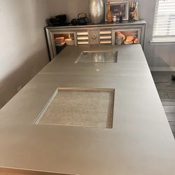 Elegant & Sturdy Trestle Table-Silver $680, Credenza-Silver $850, or Bundle Table +Credenza $1,350.