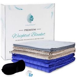 Weighted Blanket - Includes 3 Duvet's for Queen/Full, 15 lb- Brand New