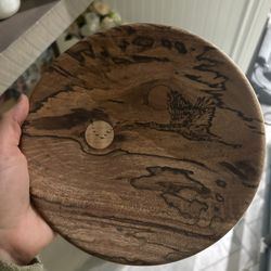 Handcrafted Wooden Decorative Plate “Flight” – Signed 2018