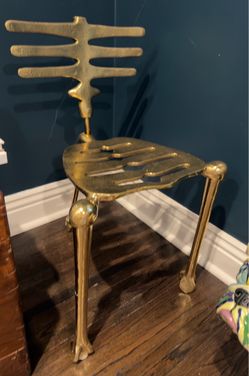 Michael Aram Skeleton Chairs – Rare Set of 6 – Gold & Silver