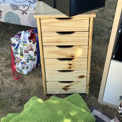 Small Wood Side Table Drawer Unit 