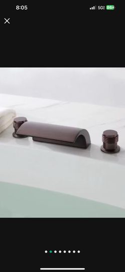 Waterfall Deck-Mount Double Handle Tub Filler Faucet Oil Rubbed Bronze  B45 $40