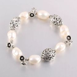 100%freshwater Pearl Bracelet Stretchable With Lifetime Warranty On Pearl Shine