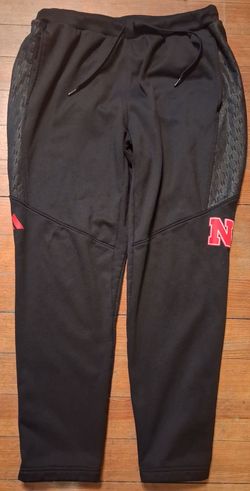 Adidas Mens Size Xlarge Nebraska Huskers Black Pants workout