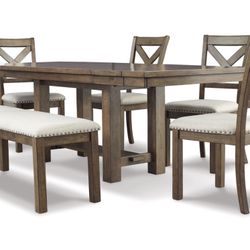 Dining Table and 4 Chairs and Bench