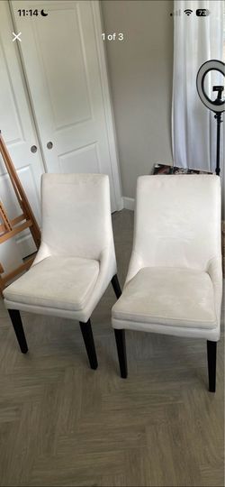 Set of 2 white parsons chairs
