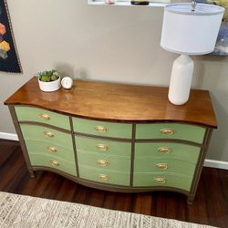 Green Dresser — Dixie, Serpentine 9 Drawers