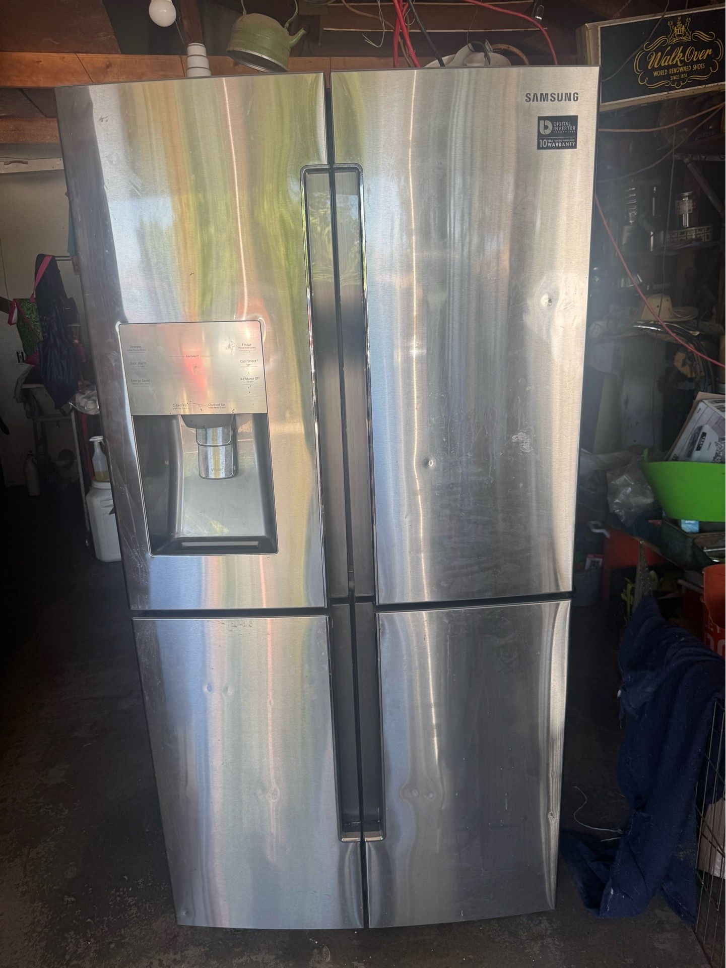 Samsung RF23J9011SR/AA refrigerator — a 4-door French door “FlexZone” counter-depth fridge