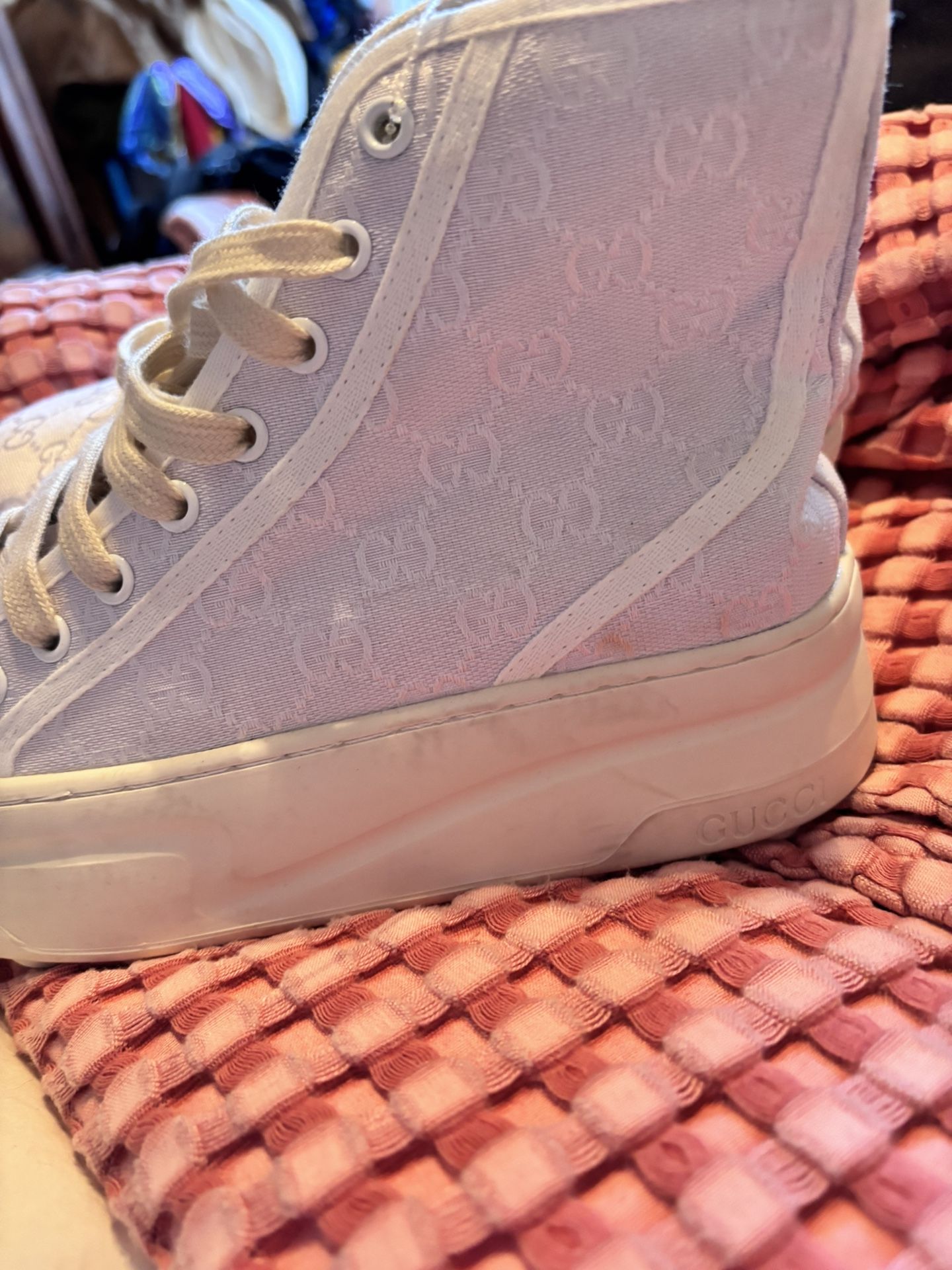 GUCCI WOMENS CANVAS HIGH TOP