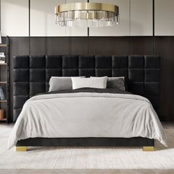 Queen size black wall headband