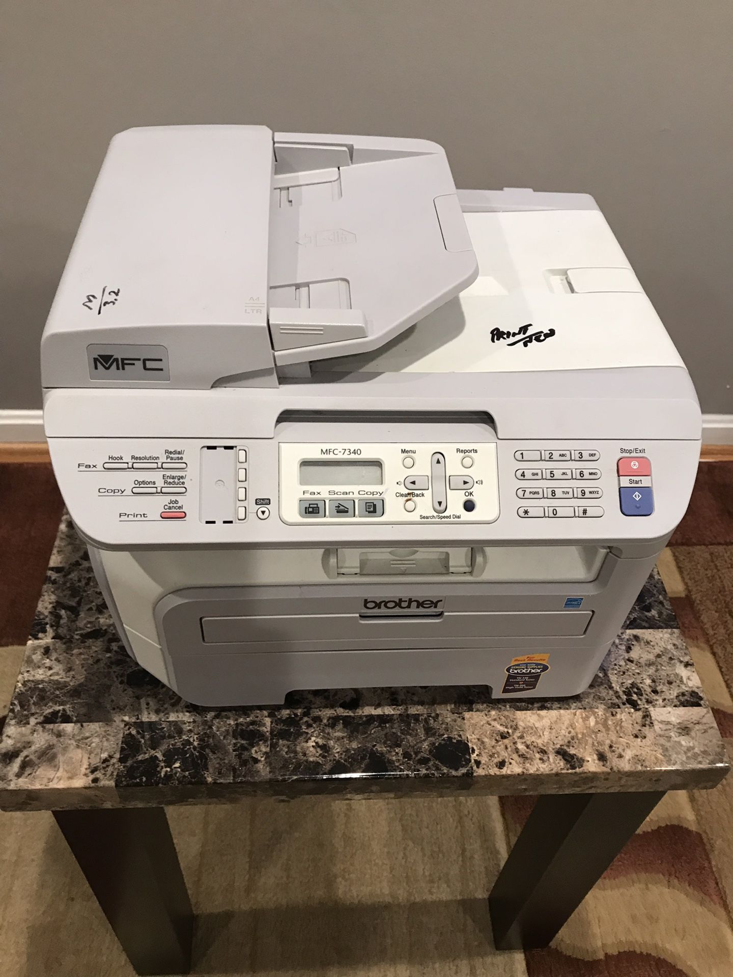 Printer 3 in 1 Brother MFC-7340 with one extra toner