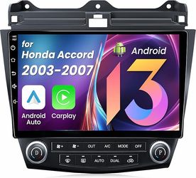 Car Radio for 2003-2007 Honda Accord 7th Gen - 10.1" 1280 * 800 IPS Touchscreen 8Core 4+64GB Android 13 Stereo with Wireless CarPlay/Android Auto GPS 