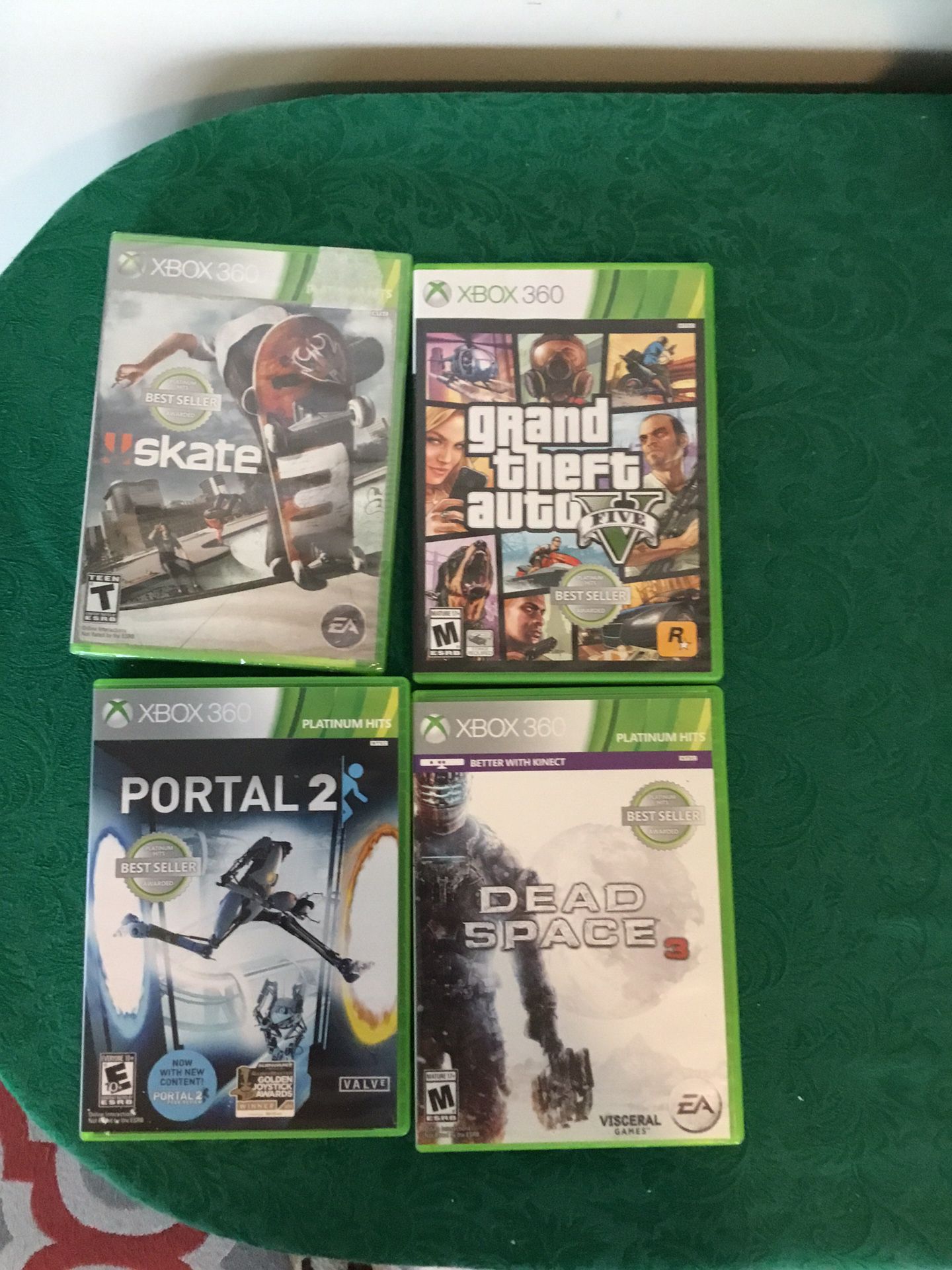 Four  Xbox 360 skate is sealed grand theft auto five dead space three portal two