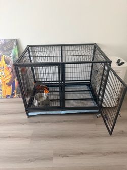 Metal pet dog cage