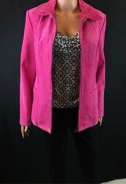 Pink genuine leather jacket.