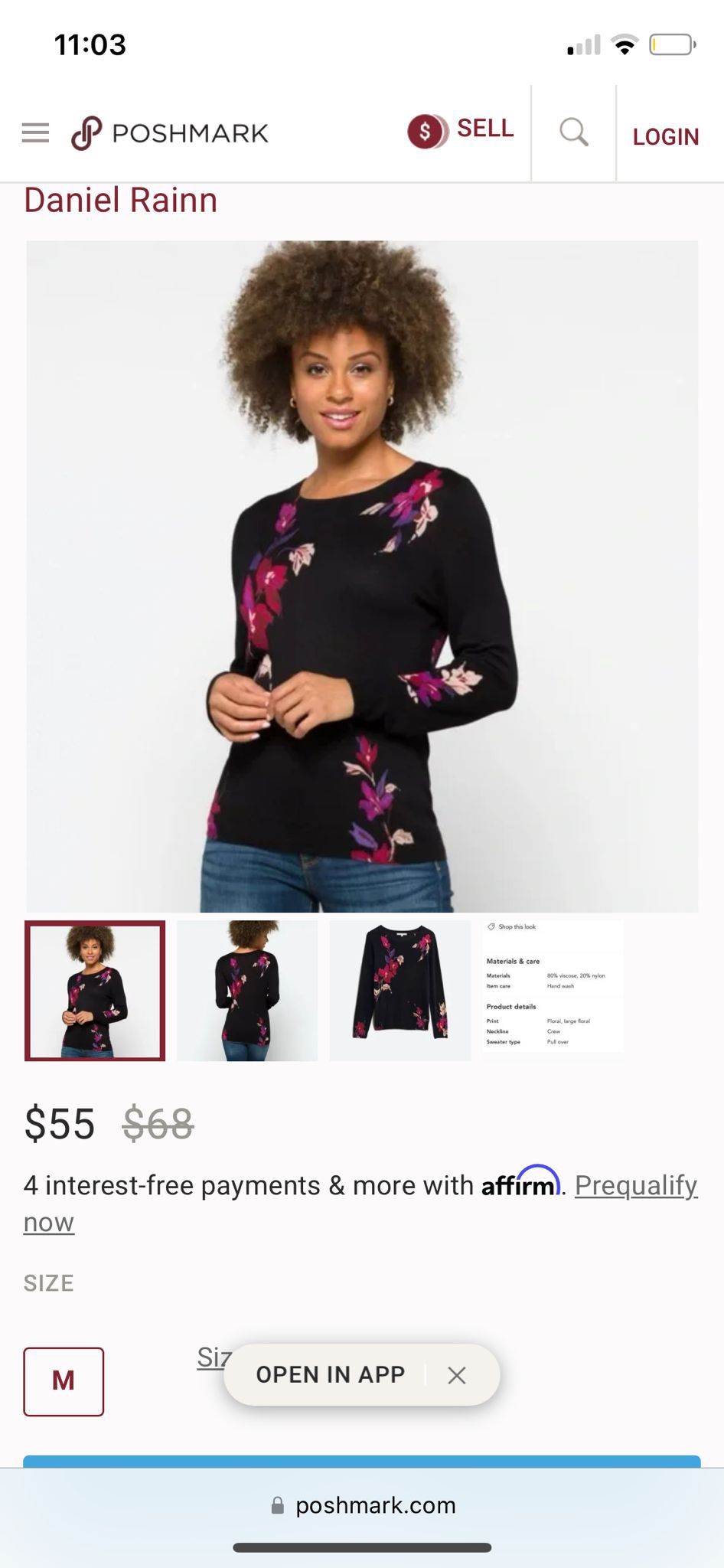 Daniel Rainn. Lyna Crew Neck Sweater Black S for Sale in Brooklyn