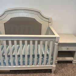 Crib And Nightstand