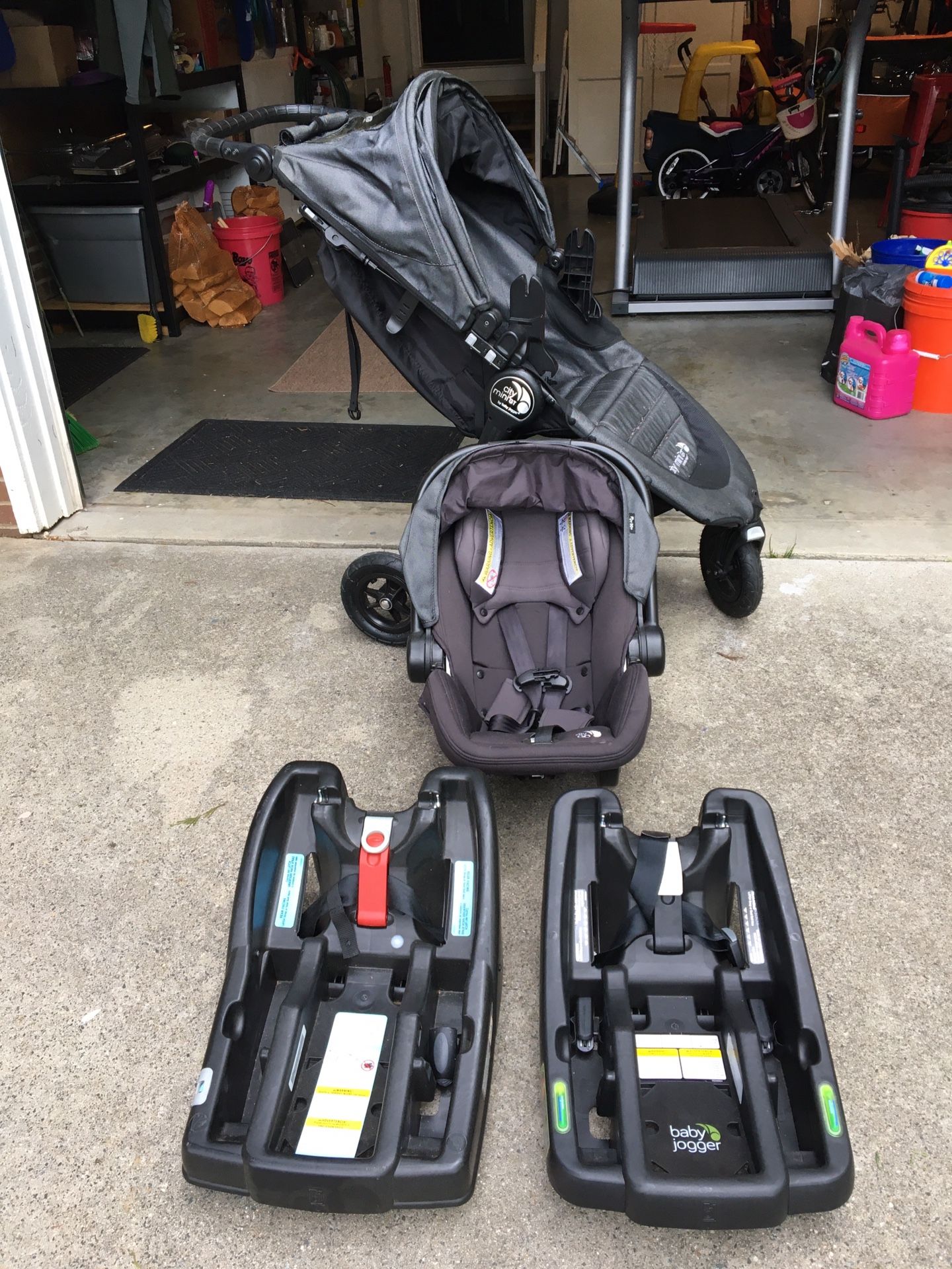 Baby Jogger Stroller, Car Seat, Bases, $175