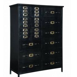 Black Industrial Style Metal Chest 27 Drawers 9 Big 18 Small $500 (msrp $2900)