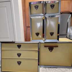 Vintage 6pc Lady Garner Kitchen Canisters Set Bread Foil Box