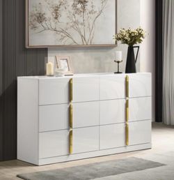 WHITE & GOLD 6 Drawer Dresser 🤍🤩🤍