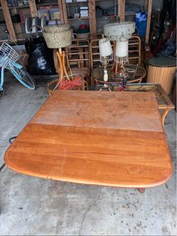 Large Wood Dining Table with Leaf