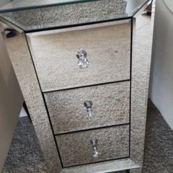 Bonnlo 3-drawer Mirrored Nightstand End Table 