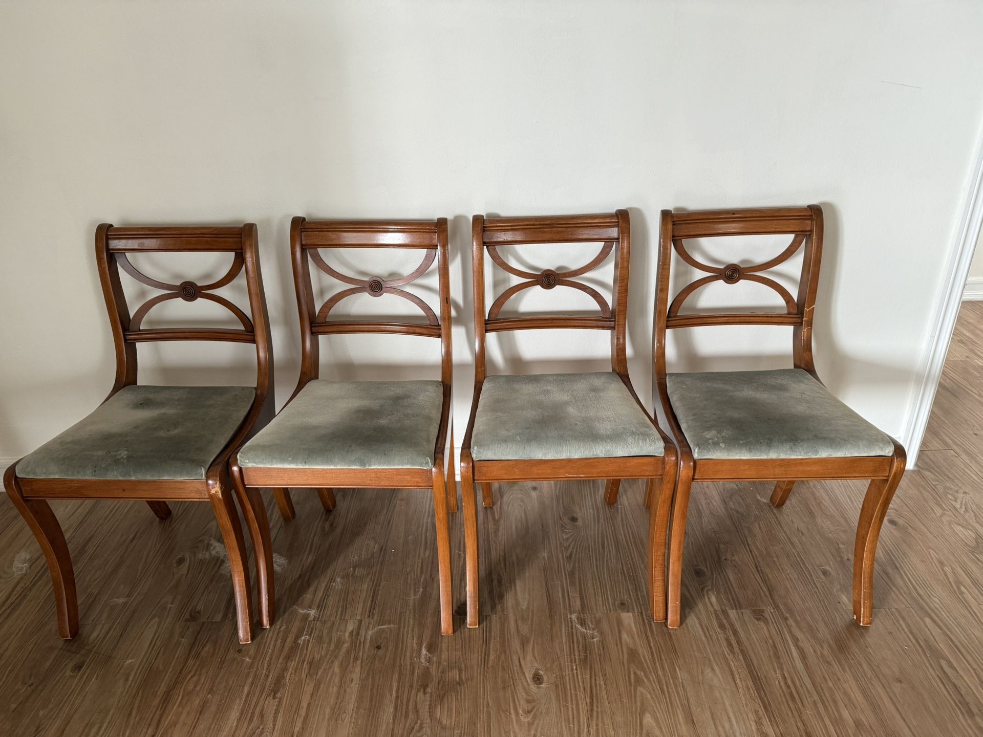 Curved Antique Dining Chairs X 4