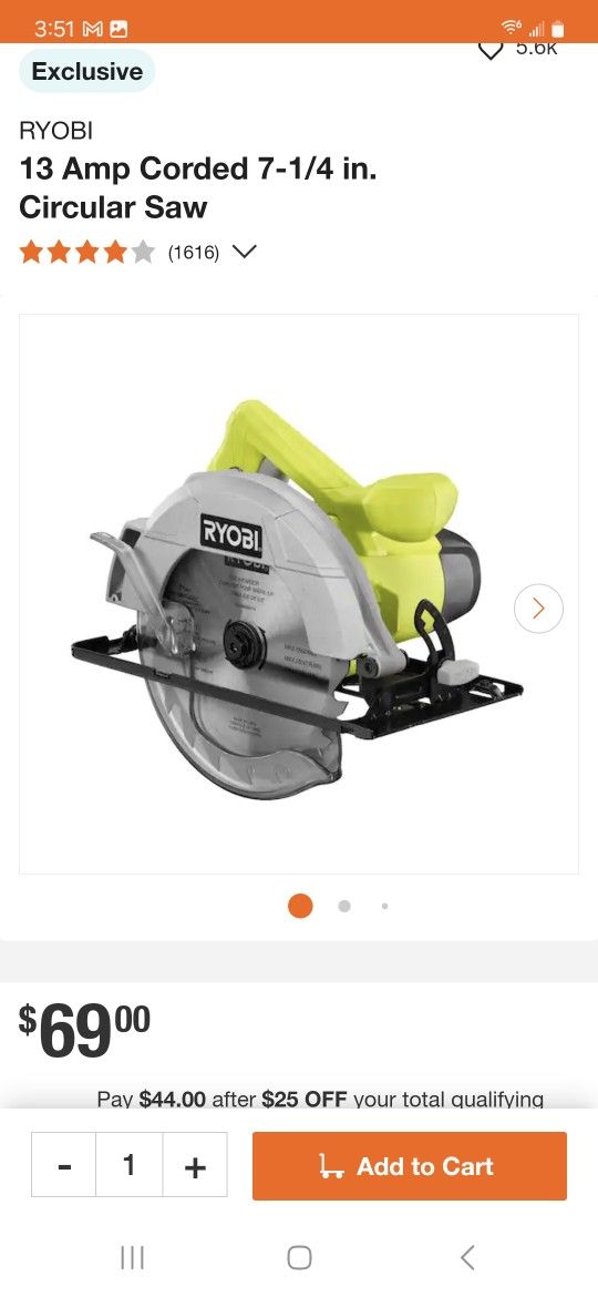 RYOBI
13 Amp Corded 7-1/4 in. Circular Saw