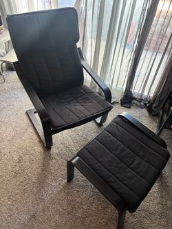 IKEA POÄNG Chair and Ottoman Set