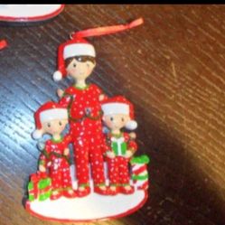 New Personalized Christmas Ornament family Single Dad with 2 kids